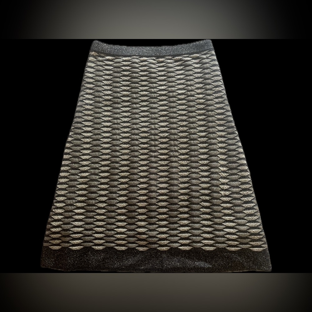 Missoni Black and Bronze Textured Midi Skirt